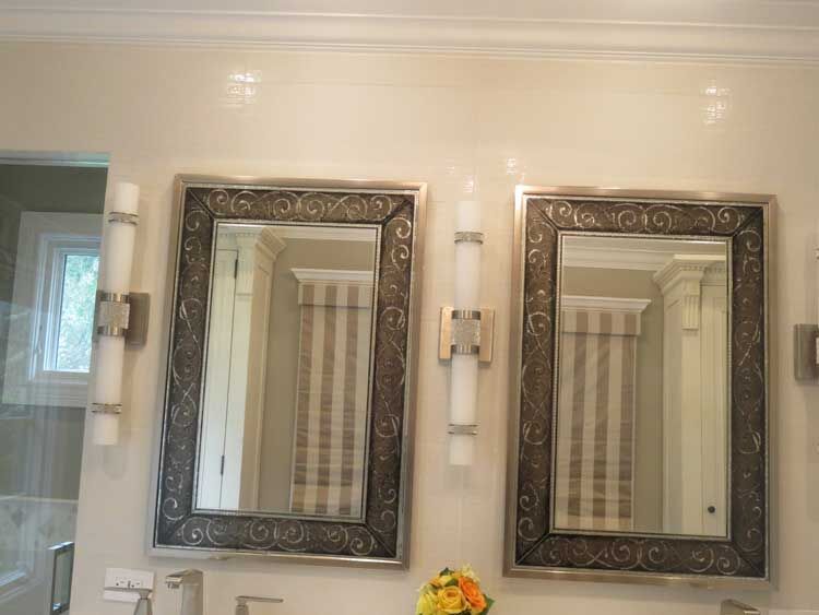 Marin County bathroom by Miconi Marble & Tile — custom mosaic accent (project 24)